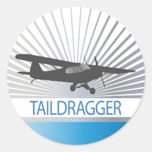 Taildragger-vliegtuig Ronde Sticker