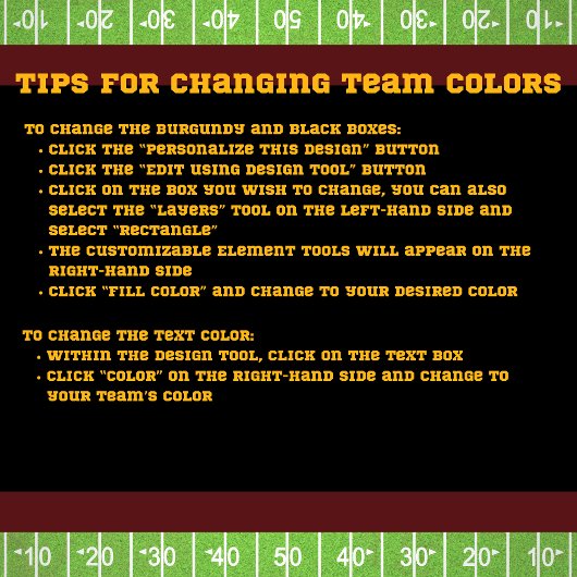 Tailgate Bourgondië en Goud Football Papier Bord