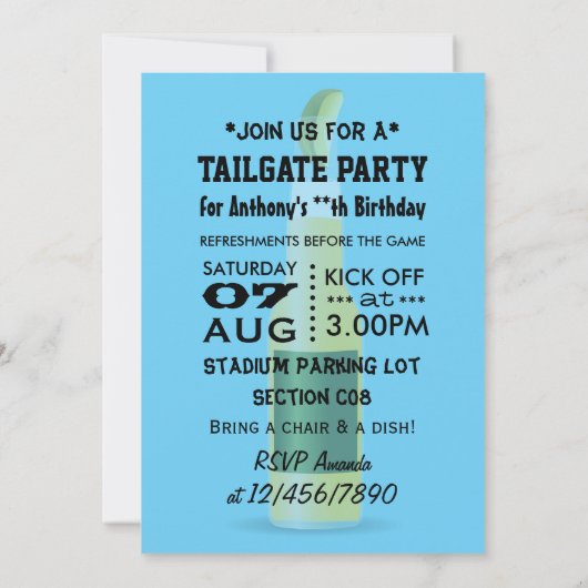 Tailgate Feest Kaart (Achterkant)