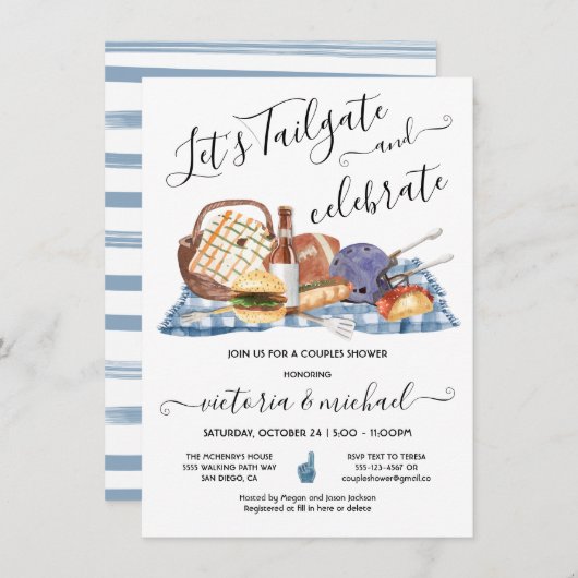 Tailgate Football Game BBQ Beer Couples Shower Kaart (Voorkant / Achterkant)