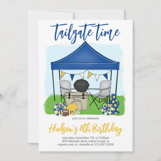 Tailgate Heure Football Anniversaire Invitation (Devant)