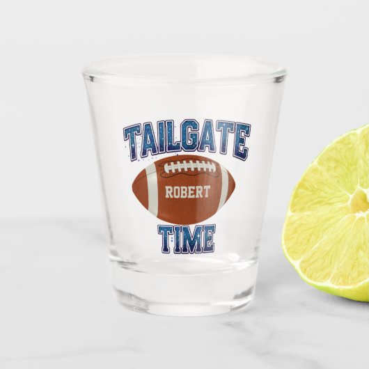 Tailgate Time Blue Custom Shot Glas (Voorkant)
