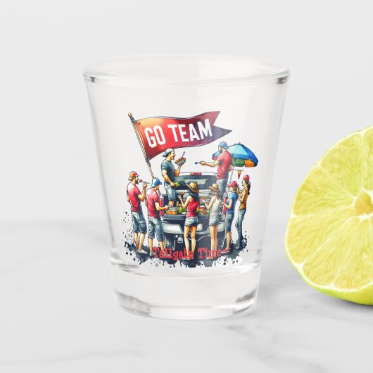 Tailgate Time Go Team Custom Shot Glas (Voorkant)