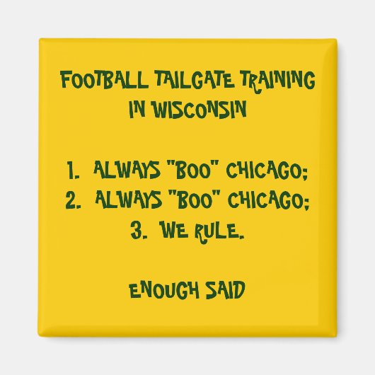 TAILGATE TRAINING IN WISCONSIN MAGNEET (Voorkant)