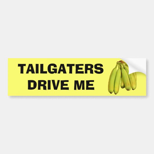 Tailgaters rijden over bananen bumpersticker (Voorkant)