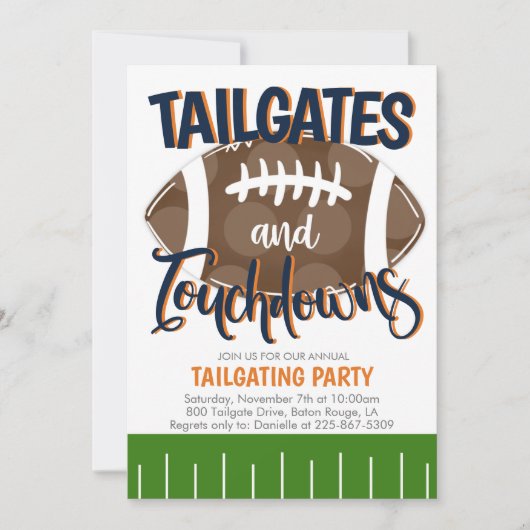 Tailgates en Touchdowns Football ELKE TEAMKLEUR Kaart (Voorkant)