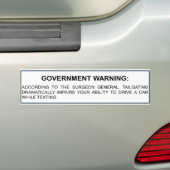 Tailgating en sms-waarschuwing bumpersticker (Op auto)