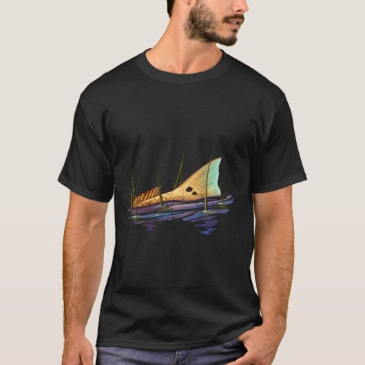 Tailing Redfish Red Drum Fish Shirt Redfish Tail  (Voorkant)