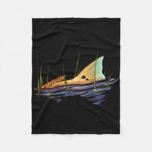 Tailing Redfish Red Drum Vis Shirt Redfish Staart Fleece Deken