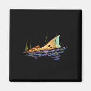 Tailing Redfish Rode Trommel Vis T-shirt Redfish S Magneet