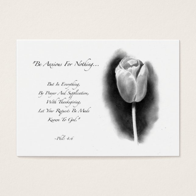 TAILLE ACEO : TULIP : BIBLE VERSE : PENCIL ART (Devant)