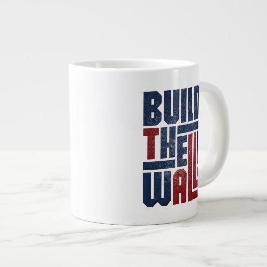Taille de Jumbo CONSTRUIRE le MUR Mug (Devant droit)