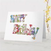 Taille de la fête Carte d'anniversaire (Fleur jaune)