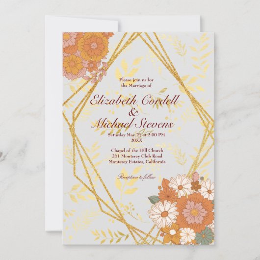 Taille du faire-part de mariage : 5"x7", papier : (Devant)