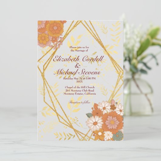 Taille du faire-part de mariage : 5"x7", papier :  (Debout devant)