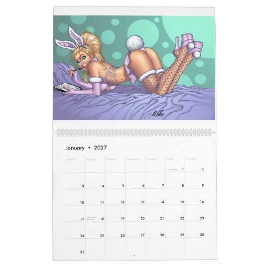 TAILLE ÉNORME de calendrier de Pin- de Rio d'Al - (Jan 2027)