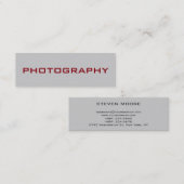 Taille mince Carte de visite photo moderne gris ro (Devant / Derrière)