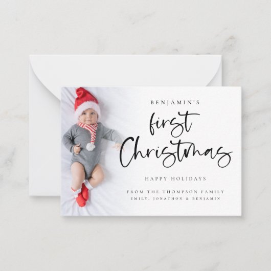 Taille mini | Baby First Christmas Carte photo per (Devant)