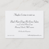 Taille potelée de carte de visite de salon de (Dos)