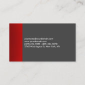 Taille standard gris rouge carte de visite profess (Dos)