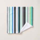 Tailles Abstraites turquoise, bleue et grise (Gant de toilette)
