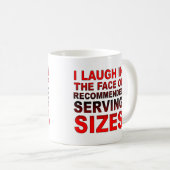 Tailles de service recommandées Tasse drôle ou tas (Devant droit)