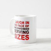 Tailles de service recommandées Tasse drôle ou tas (Devant gauche)