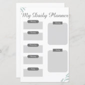 Tailles grises Feuille de planificateur quotidienn (Devant / Derrière)