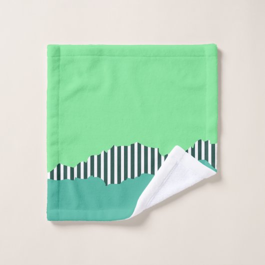 Tailles Torn Modernes Turquoise Vert Couche (Gant de toilette)