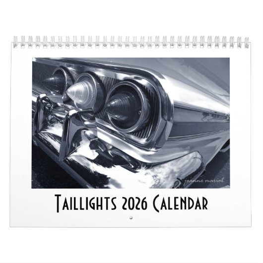 Taillights 2026 Klassieke Auto Kalender (Hoes)