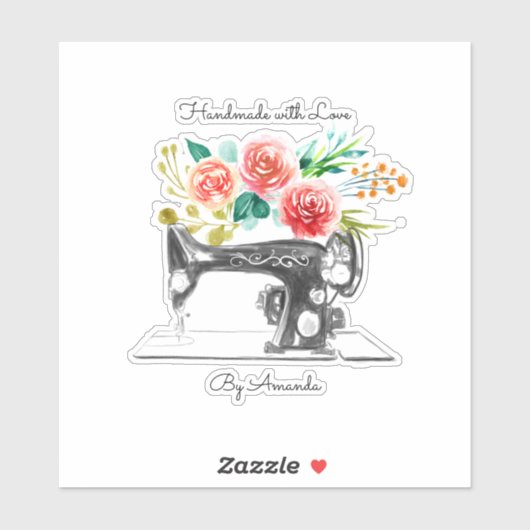 Tailor Quilter voor zwarte naaimachine Sticker (Vel)