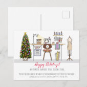 Tailor Seamstress klant vakantie korting Aankondigingskaart (Voorkant / Achterkant)