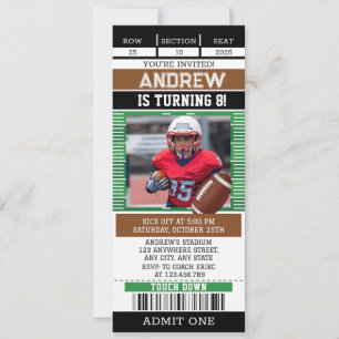 Tailored American Football Ticket met foto Kaart