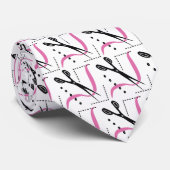 Tailor's Fun Pink and Black Scissors and Thread Stropdas (Opgerold)