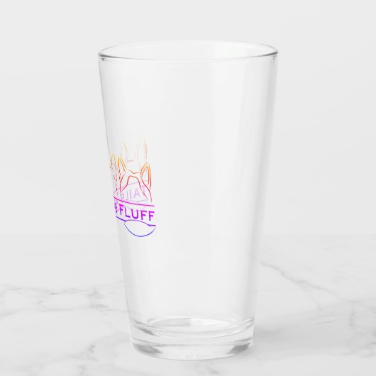 Tails en fluff kleurrijke Logo Glas (Links)