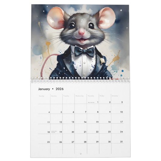 Tails et Tuxedos 2026 Calendrier Classy Créatures (Jan 2026)