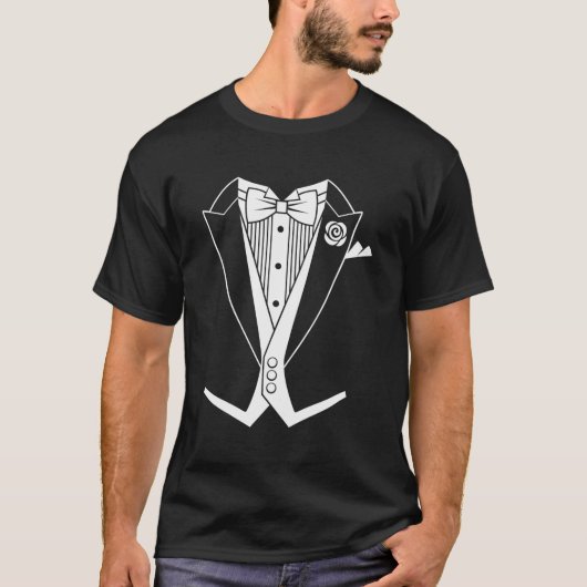 Tails Tuxedo wit Stropdas T-shirt (Voorkant)