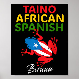 Taino Afrikaans Spaans Coqui Puerto Rico Vlag Bori Poster