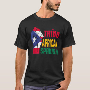 Taino Afrikaans Spaans Puerto Rico Vlag Taino Afri T-shirt