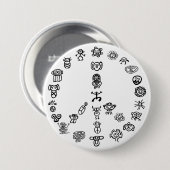 Taino Peace Ronde Button 7,6 Cm (Voorkant /achterkant)