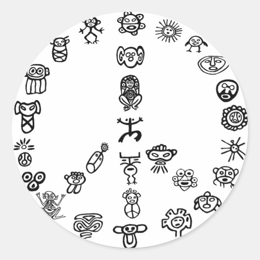 Taino Peace Ronde Sticker (Voorkant)