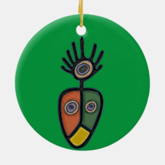 Taino Symbool Circle Ornament (Achterkant)