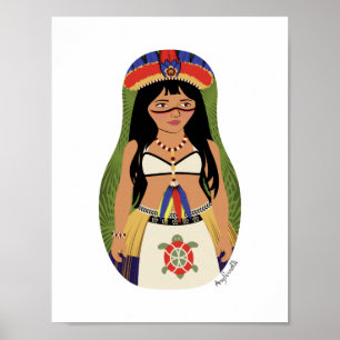 Taíno van Boriken, Puerto Ricaanse Matryoshka Post Poster