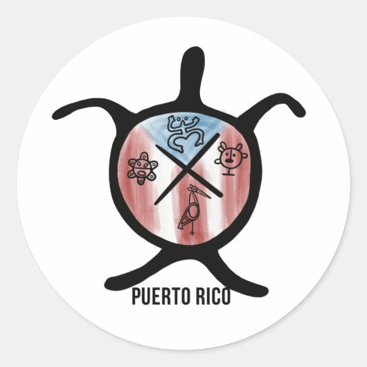 Tainosymbolen Ronde Sticker (Voorkant)