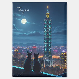 Taipei 101 katten bij nacht magneet