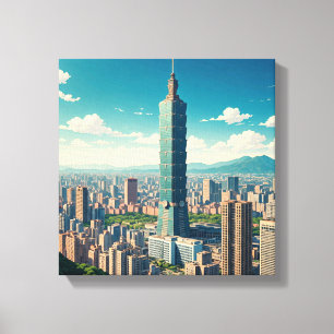 Taipei 101 Taiwan Canvas Afdruk