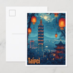 Taipei  Kunst Reizen plaats Illustratie Briefkaart