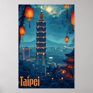 Taipei Kunst Reizen plaats Illustratie Poster
