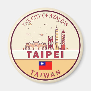 Taipei Taiwan City Skyline Embleem Magneet