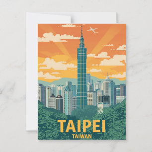  Taipei Taiwan Travel Poster Briefkaart